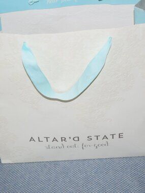 Altar’d State Store Large Paper Gift Shopping Bag Ribbon Handles Tote V34